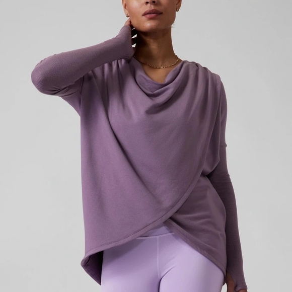 Athleta Tops - 2/$30 DEAL!! Athleta Lavender Cowl Neck Sweatshirt